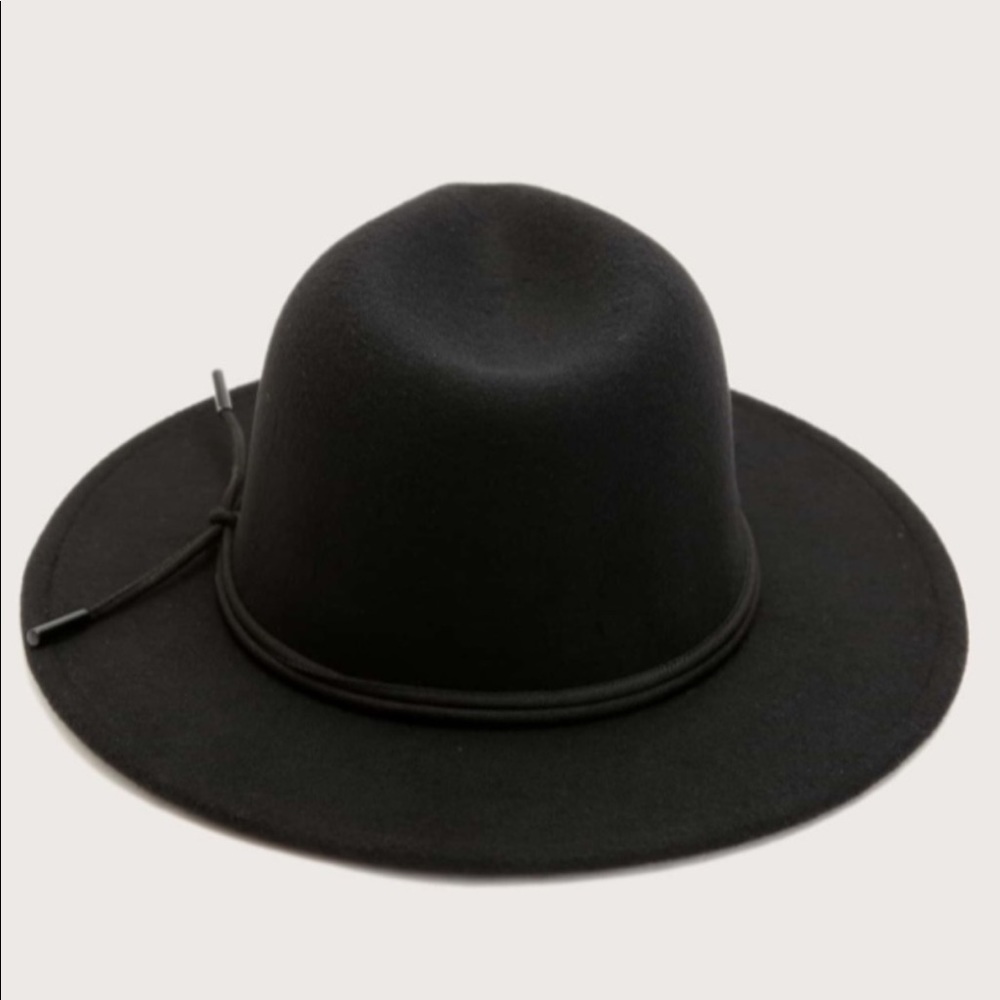 1 LEFT Felt Trilby Hat BLACK Fedora Wide Brim Hat - Picture 7 of 7